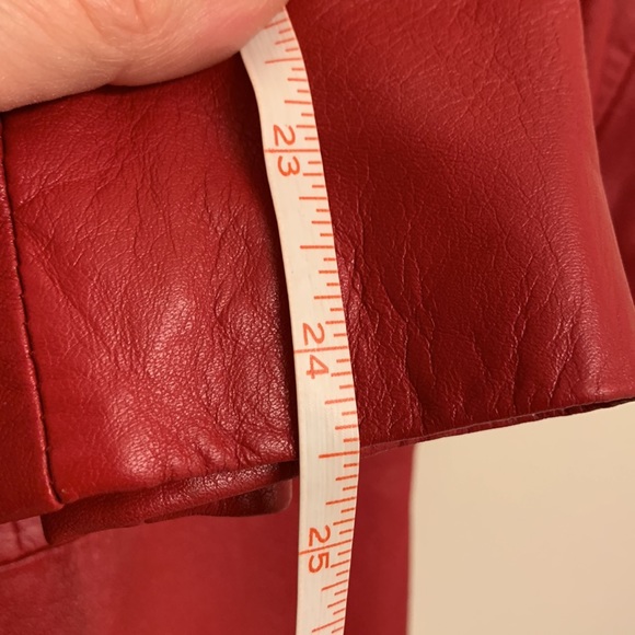Genuine Leather Jacket Beautiful Red Perfect Fall Outfit - Picture 14 of 16
